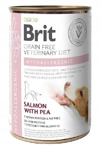 BRIT Veterinary Hipoalergiczna karma na alergię dla psa Łosoś&Groszek 400 g