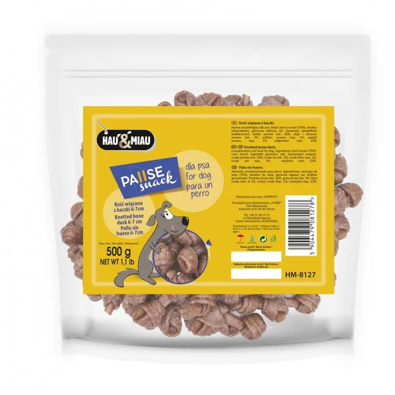 Hau&Miau Kość wiązana z kaczki dla psa 500 g
