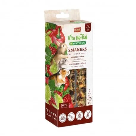 Vita Herbal Functional Smakers dla Gryzoni i Królików sierść i skóra 2 szt/90 g