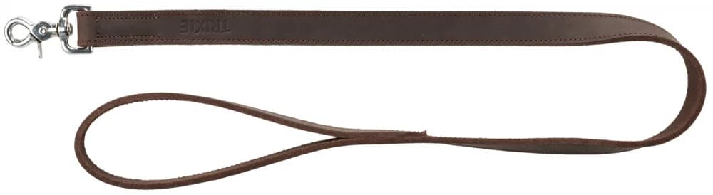 Smycz Rustic z grubej skóry, ciemnobrązowa, różne rozmiary L-XL