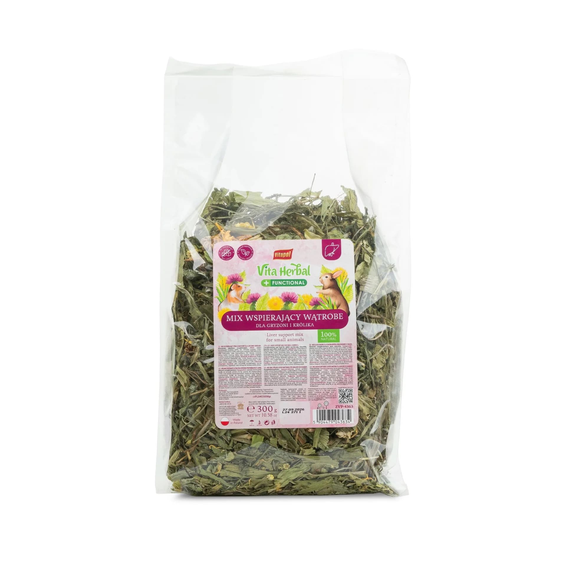 Vita Herbal Functional mix wspierające pracę wątroby dla gryzoni i królika, 300 g
