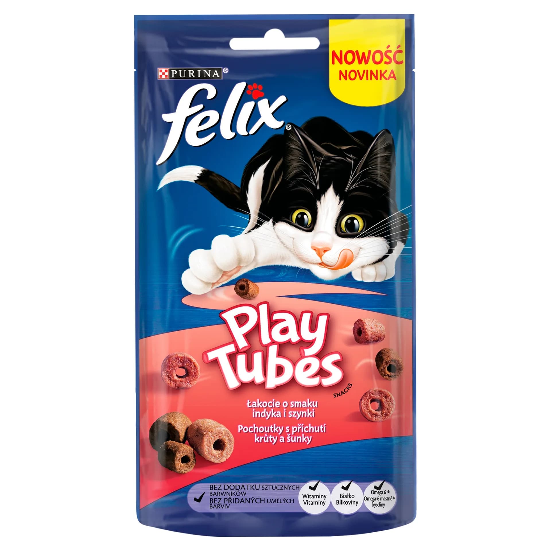 Przysmak FELIX Play Tubes o smaku indyka i szynki 50 g