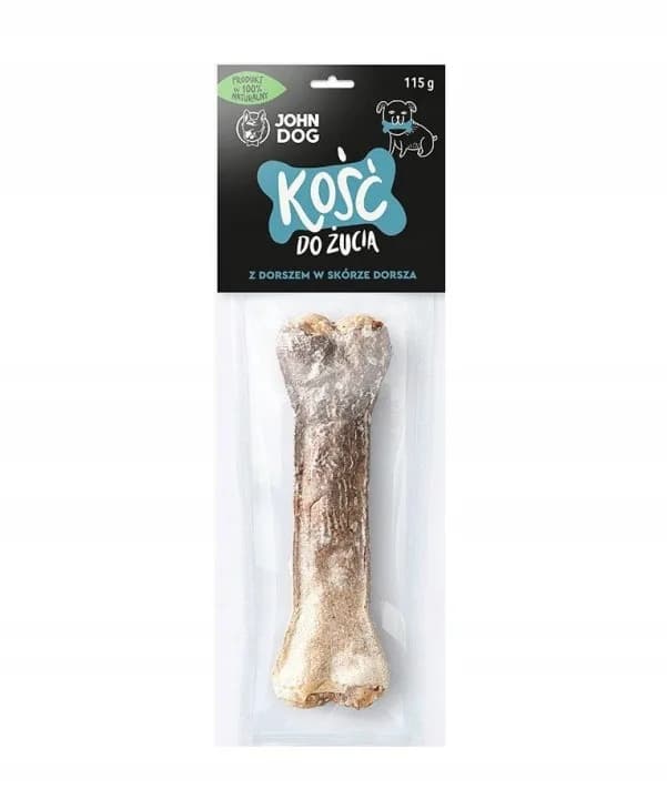 SMAKOŁYKI John Dog Kość do żucia z dorszem w skórze z dorsza 17 cm / 1 szt