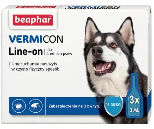 Beaphar Krople przeciwko pasożytom VERMIcon dla średnich psów 15-30 kg