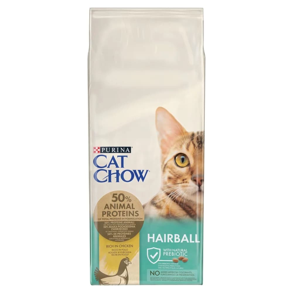 Purina Cat Chow Hairball Control z kurczakiem karma sucha dla kota 400 g / 1,5 kg / 15 kg