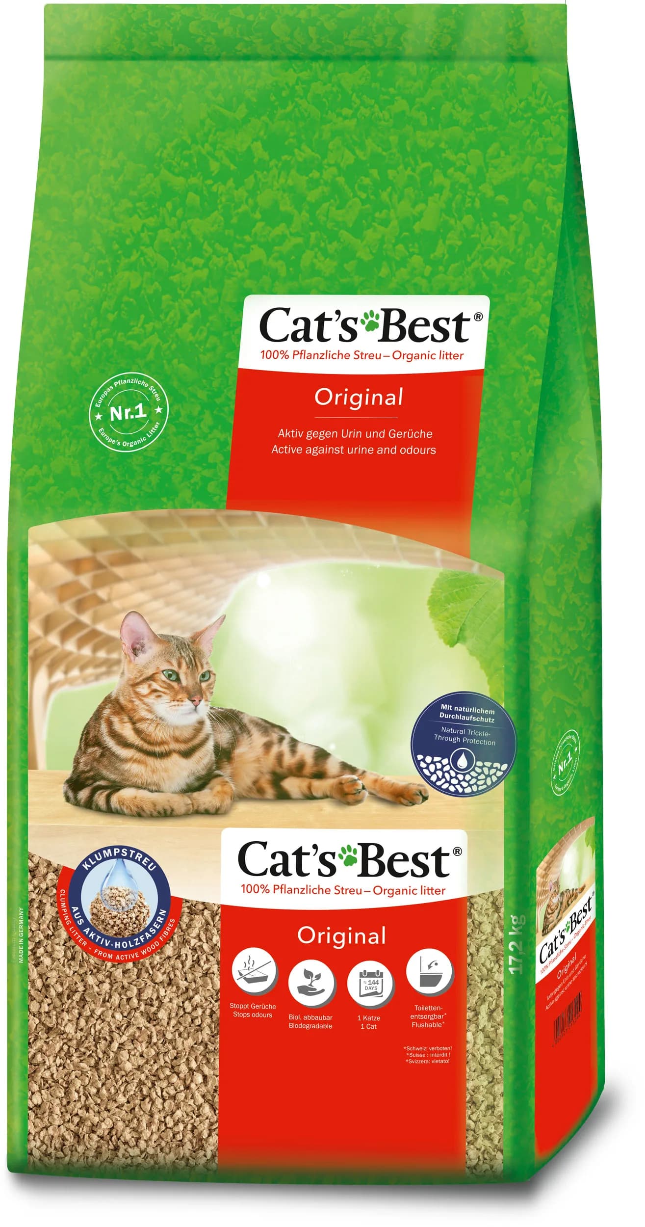 Cat's Best Original Żwirek zbrylający drewniany 30 l