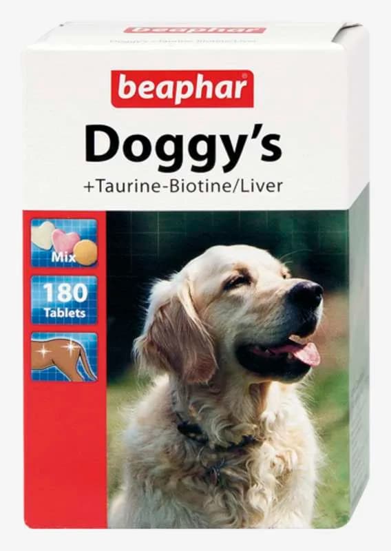 Beaphar Doggy's Mix 180 szt. - witaminowy przysmak tauryna- biotyna/wątróbka