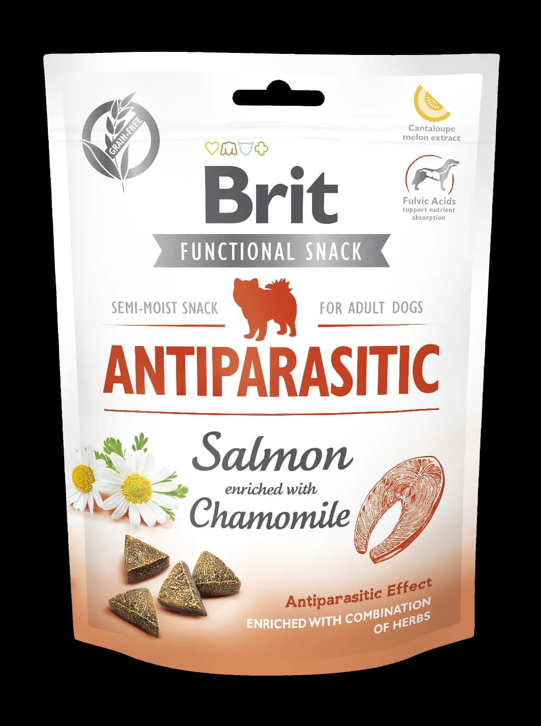 Brit Care FUNCTIONAL SNACK ANTIPARASITIC Salmon Chamomile przysmak dla psów z łososiem 150 g