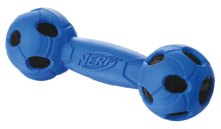 Owinięta piszcząca sztanga NERF dla psa - M niebieska/ zielona