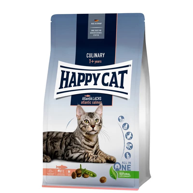 HappyCat Culinary Atlantic Salmon, sucha karma, dla kotów łosoś atlantycki 300 g