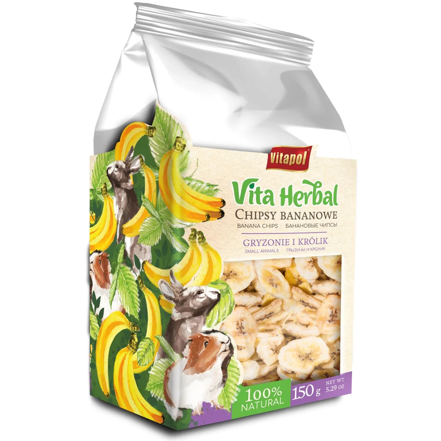 Vitapol Chipsy bananowe dla gryzoni i królików 150 g