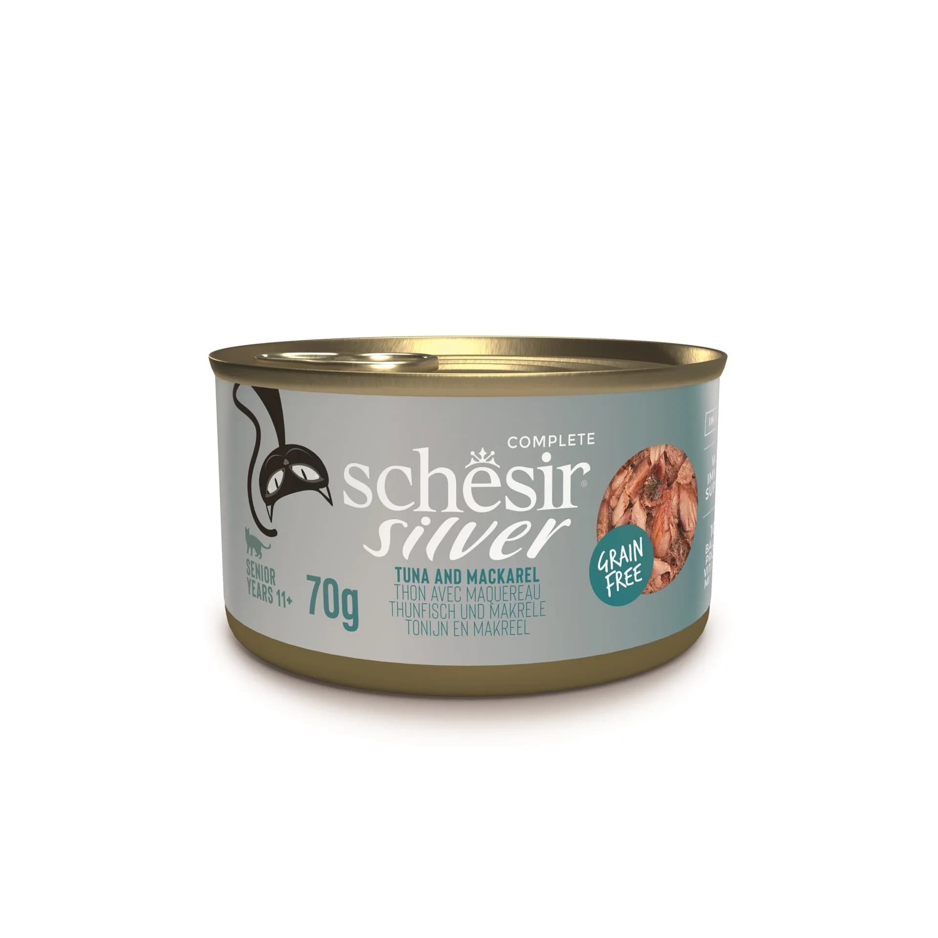 Schesir Silver karma mokra dla kota tuńczyk z makrelą 70 g