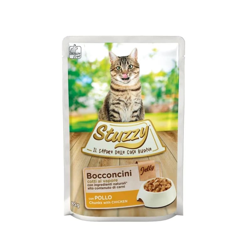 Stuzzy Bocconcini karma mokra z kurczakiem w galaretce dla dorosłych kotów 85 g