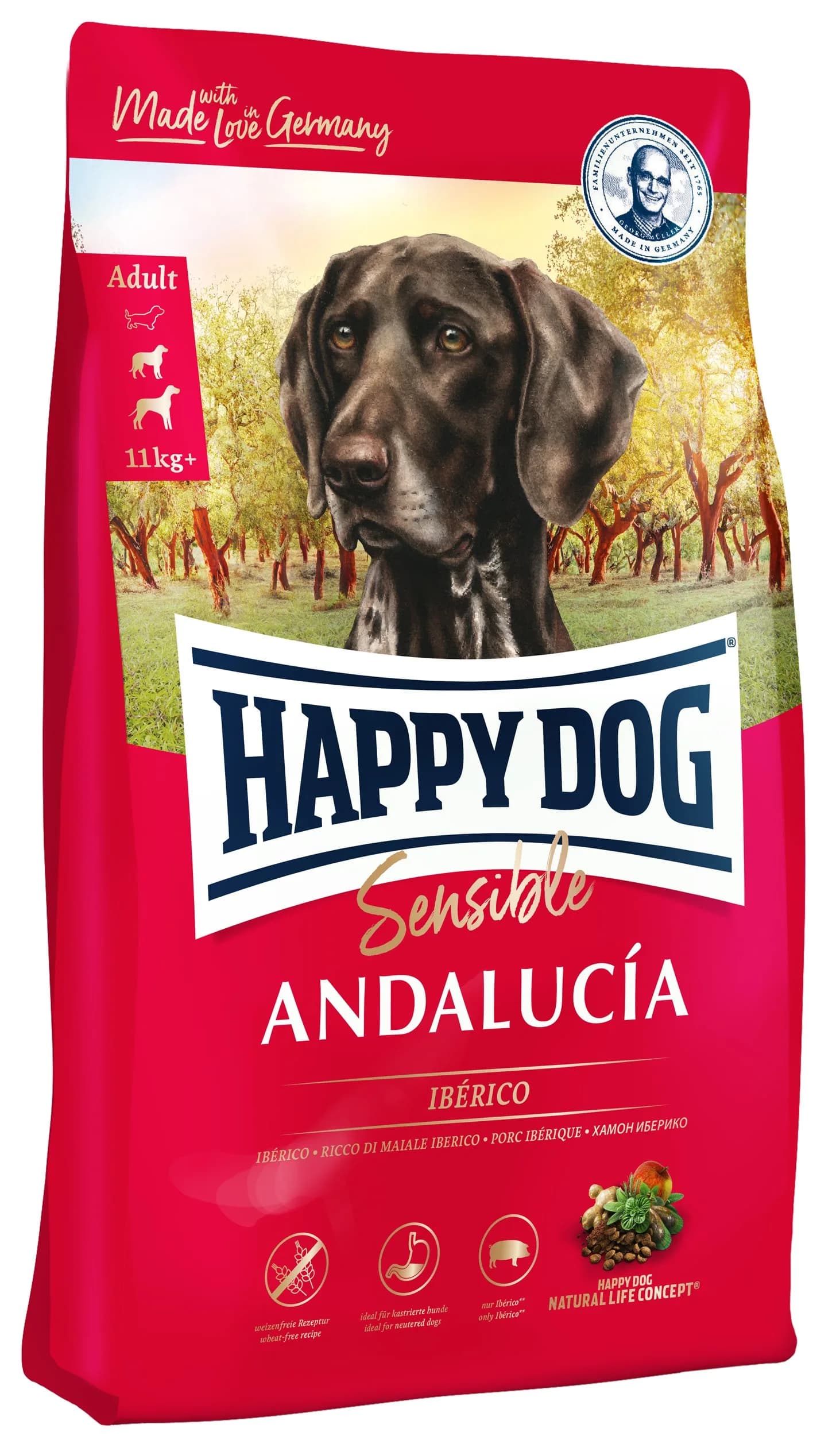 Happy Dog Sensible Andalucia karma sucha z wieprzowiną iberyjską dla dorosłych psów