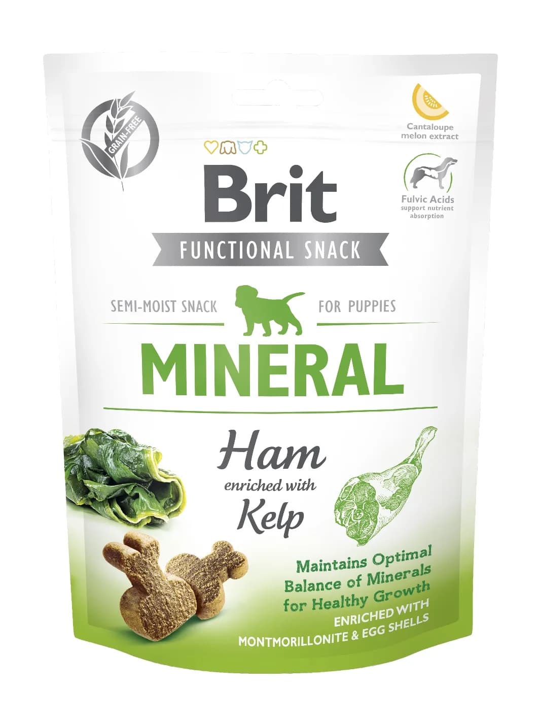 Brit Care FUNCTIONAL SNACK MINERAL Ham & Kelp przysmak dla szczeniąt z szynką 150 g