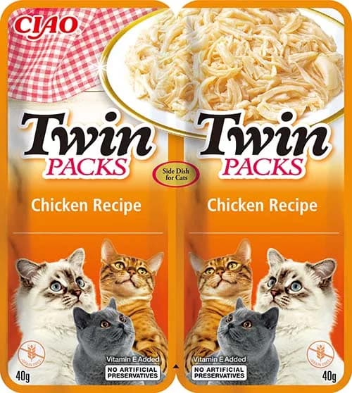 Inaba Ciao Twin Packs karma mokra z kurczakiem w bulionie z kurczaka dla dorosłych kotów 2 × 40 g