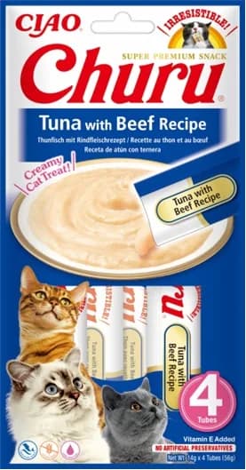 INABA CAT CHURU TUNA WITH BEEF RECIPE 4 × 14 g (56 g)