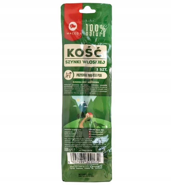 Naturalny Gryzak dla Psa Maced Kość z Szynki Włoskiej 100% NATURALNY 1 szt.