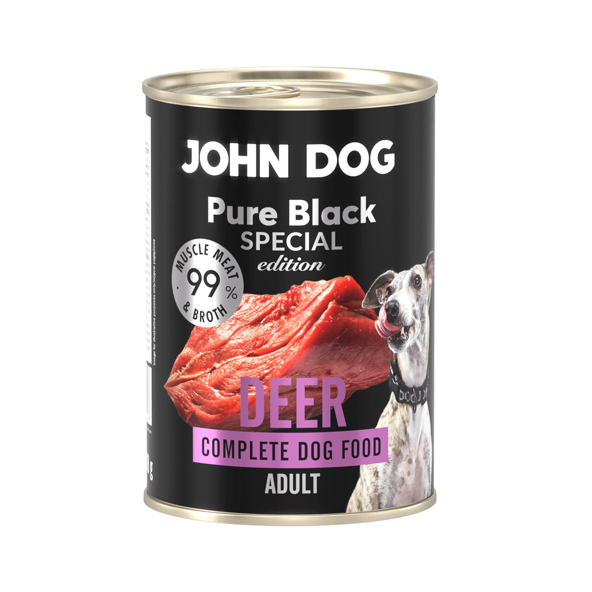 John Dog Pure Black Special Edition Jeleń karma mokra dla psa