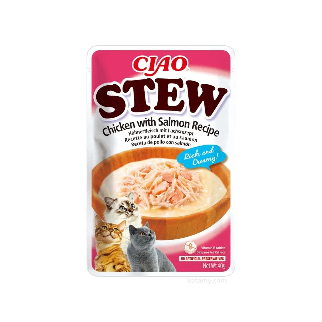 INABA CAT CIAO STEW CHICKEN WITH SALMON Przysmak dla kota 40 g