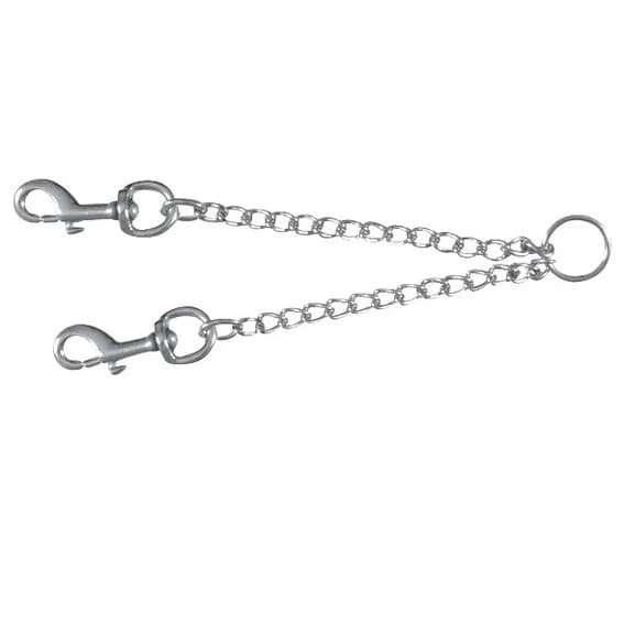 Łącznik do prowadzenia dwóch zwierzaków na jednej smyczy, chromowany 42 cm / 2.0 mm