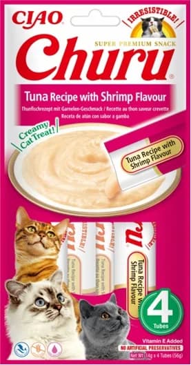 INABA CAT CHURU TUNA WITH SHRIMP 4 × 14 g