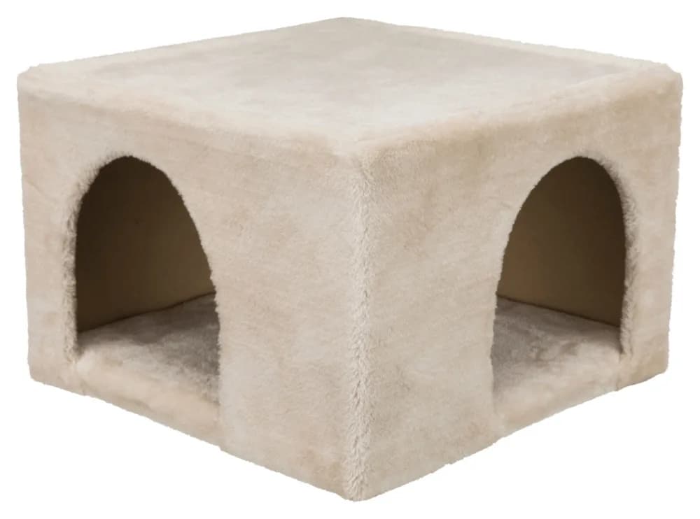 Domek dla królików i kawii domowych, plusz, 36 x 25 x 36 cm, beż
