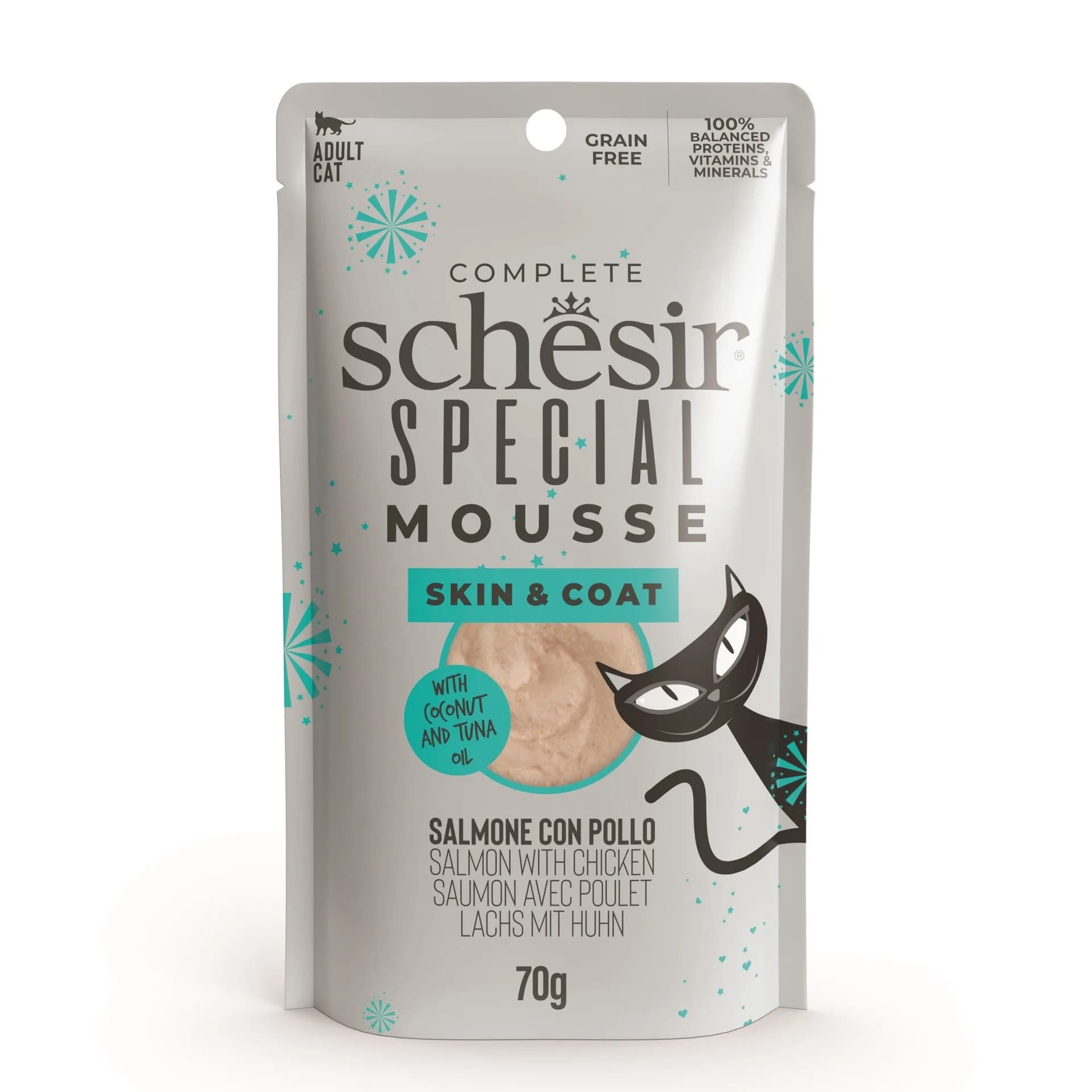Schesir Special Mousse Skincoat karma mokra dla kota łosoś 70 g