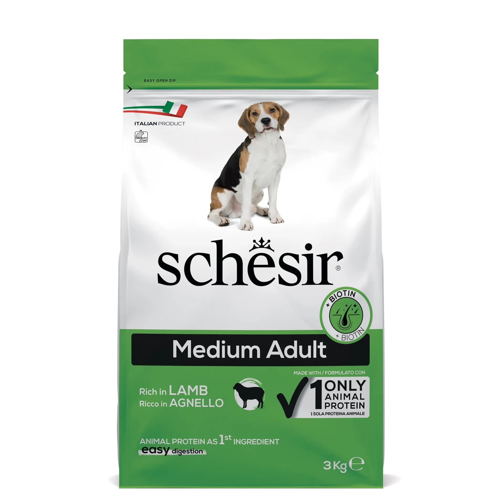 Schesir Original Medium Adult With Lamb karma sucha z jagnięciną dla dorosłych psów średnich ras