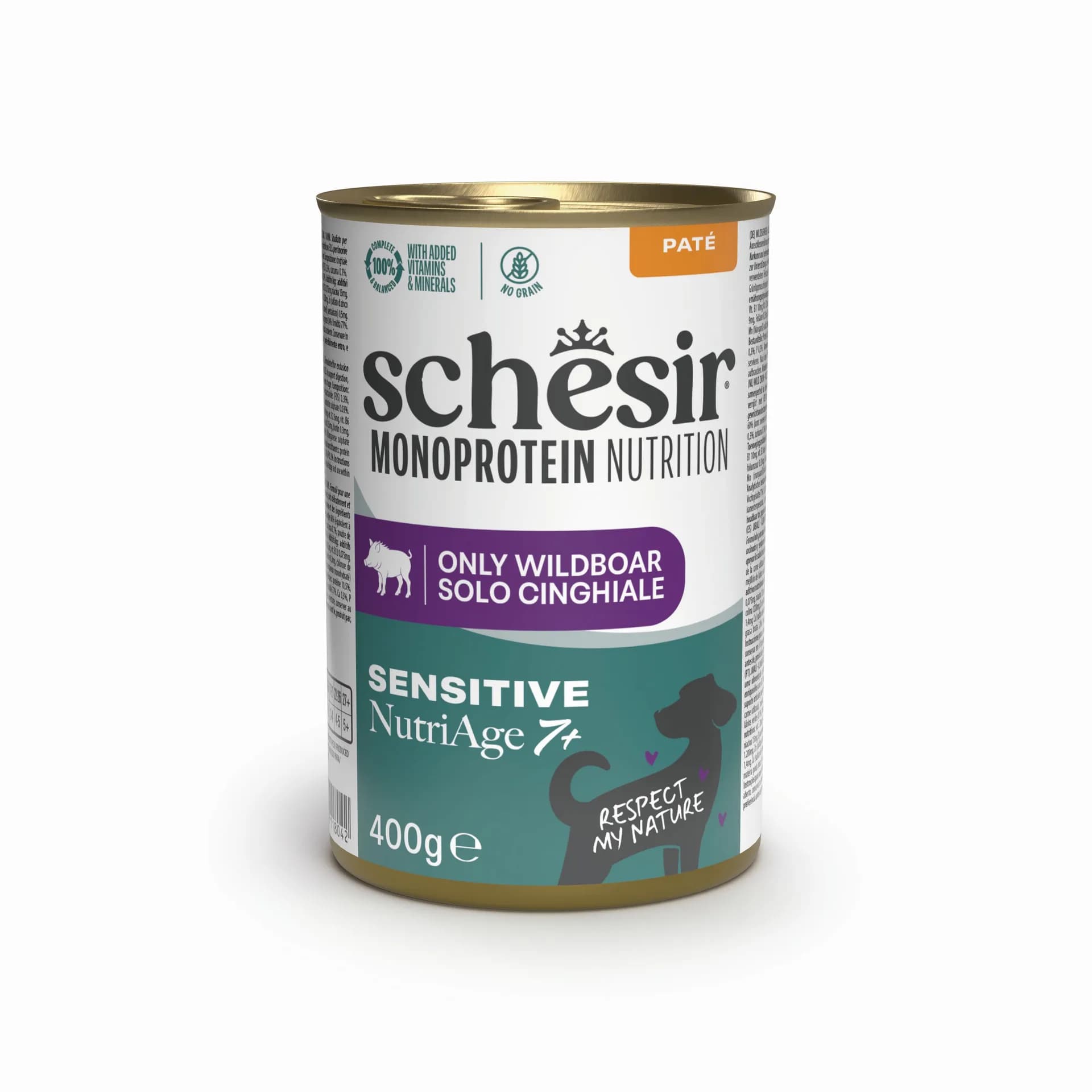 Schesir Monoprotein Nutrition Senior Wild Boar pasztet z dzikiem dla psa 7+ 400 g