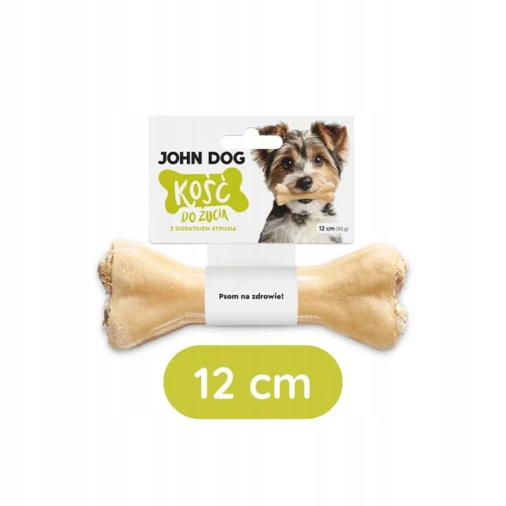 SMAKOŁYKI John Dog Kość do żucia ze strusiem 12 cm / 1 szt