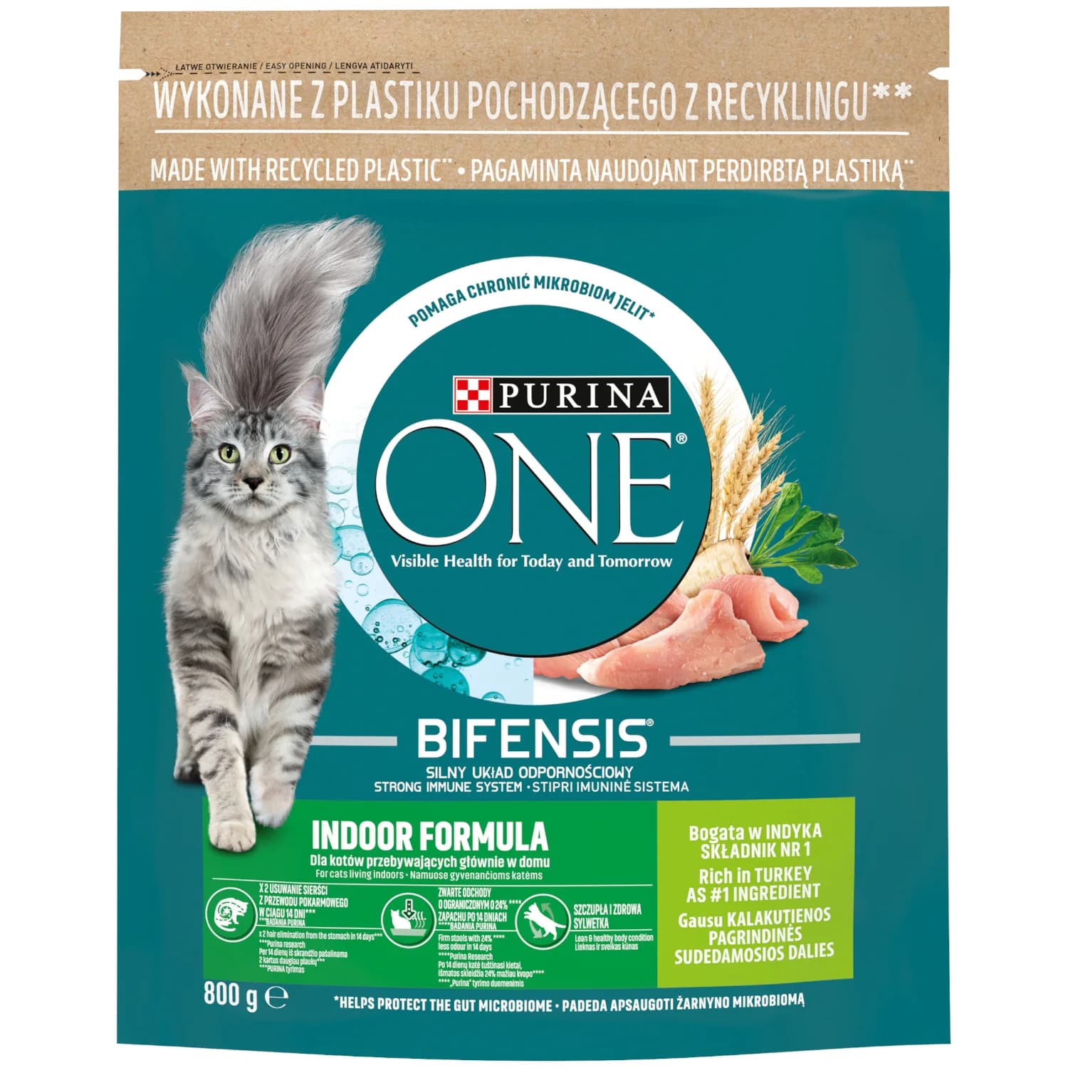 Purina ONE Indoor karma sucha z indykiem dla dorosłych kotów niewychodzących