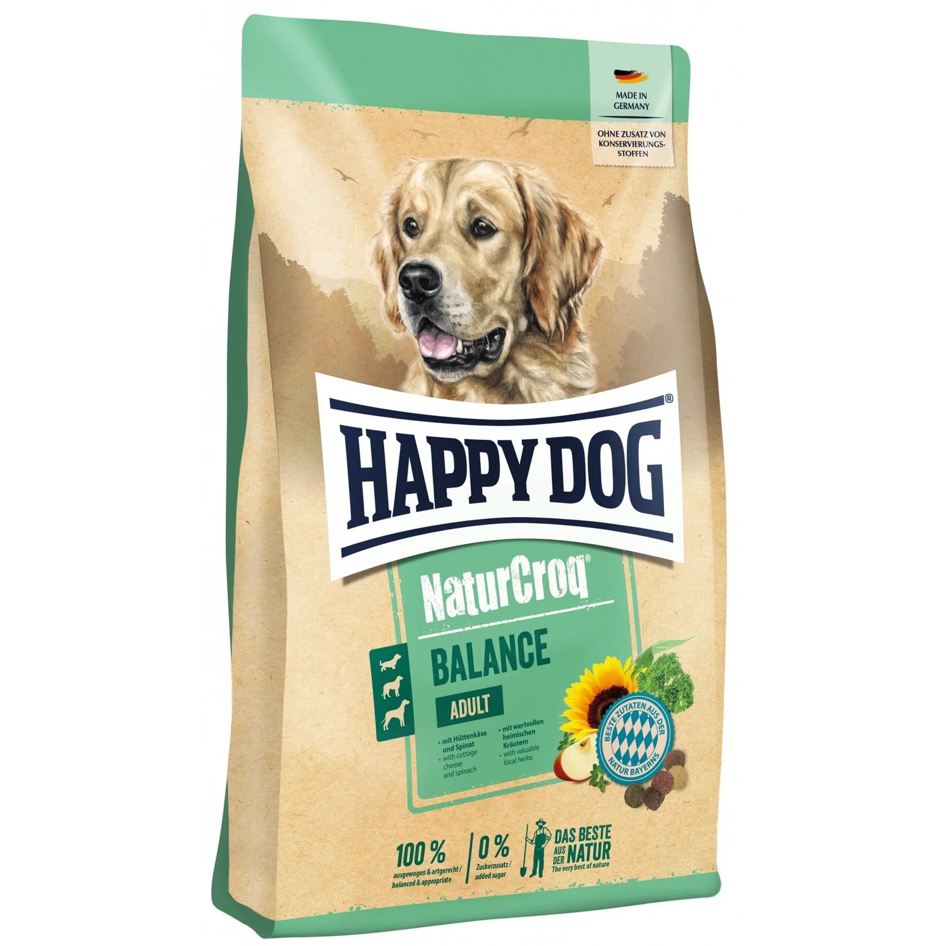 Happy Dog NaturCroq Balance twarożek i szpinak karma sucha dla dorosłych psów