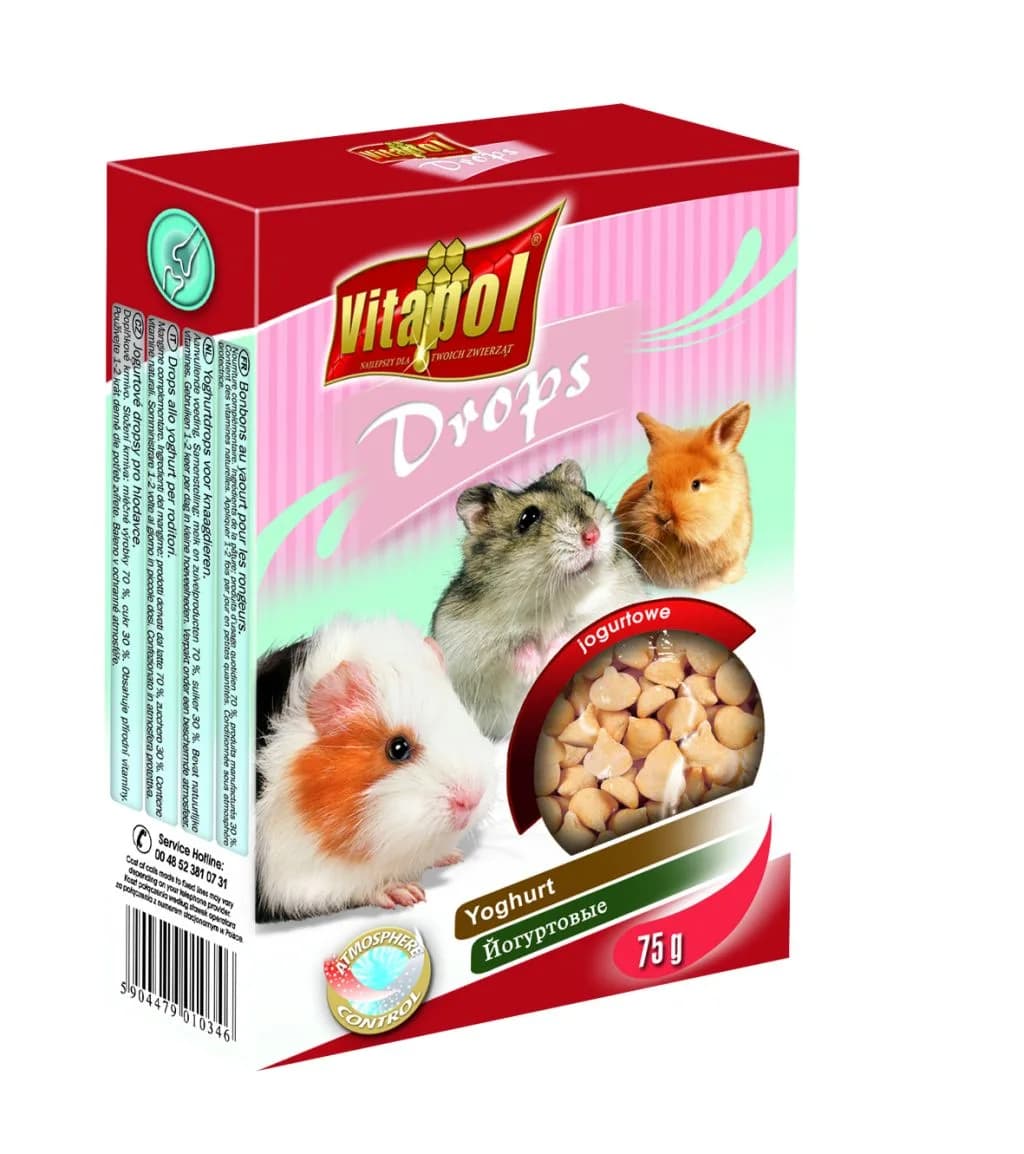 Vitapol Dropsy dla gryzoni i królików - różne smaki Mleczno - miodowe