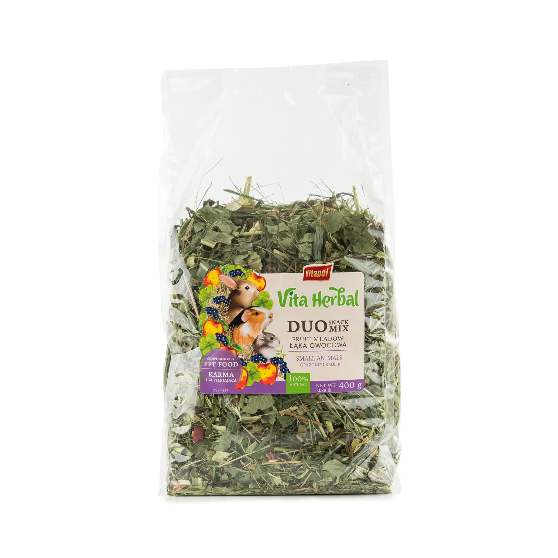Vitapol Vita Herbal Duo Snack mix łąka owocowa dla gryzoni i królika 400 g