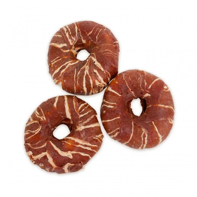 Hau&Miau przysmak dla psa, donaty ze skóry owinięte kaczką marmurkową, 10-11 cm, 500 g