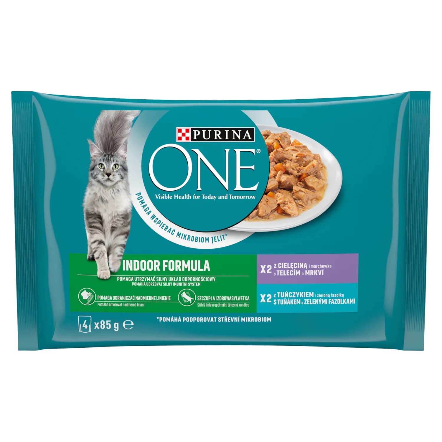 Purina ONE INDOOR dla kotów niewychodzących 4 × 85 g 4 × 85 g