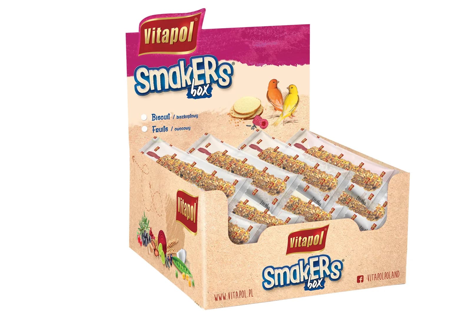 Vitapol Smakres BOX Owocowy dla Kanarka przysmak 12 sztuk