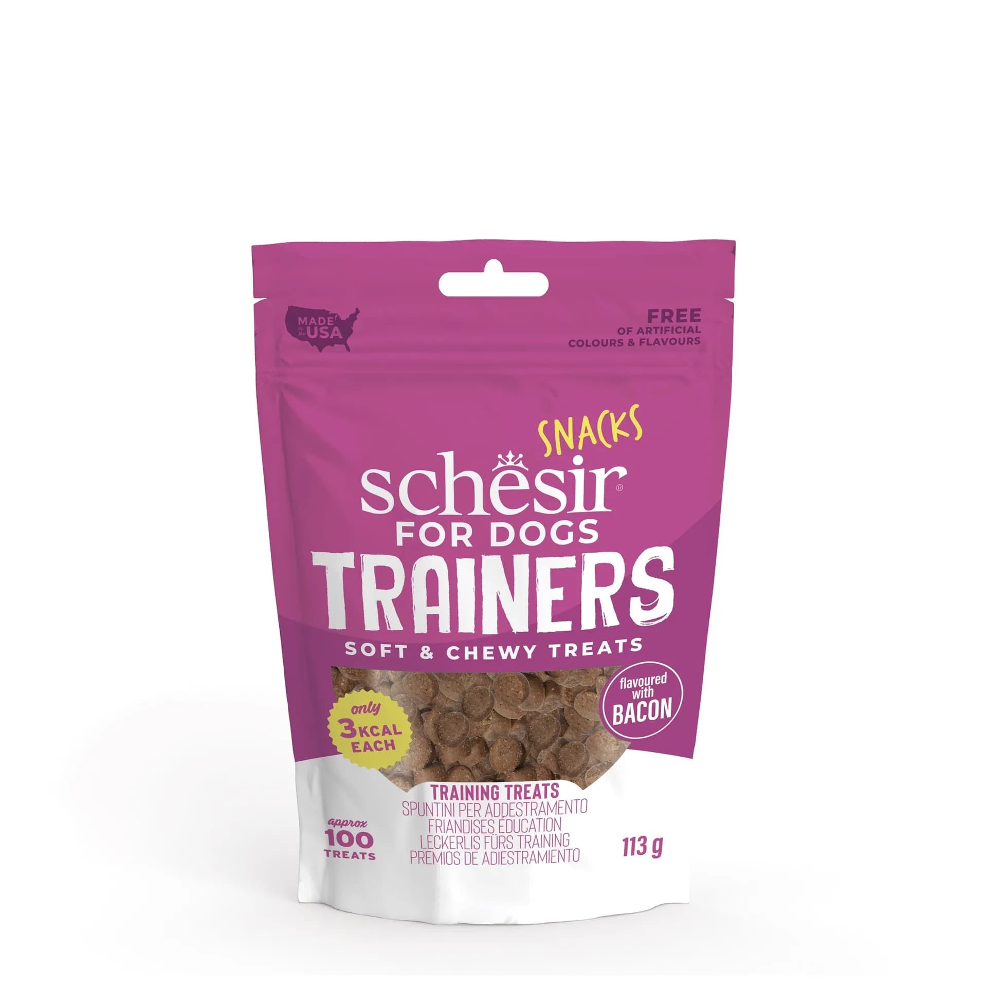 Schesir Trainers soft and chewy przysmak dla psa bekon 113 g