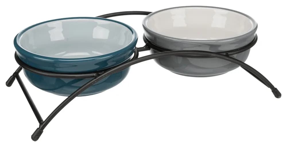 Zestaw misek na stojaku, ceramika/metal 0,6 l / Φ 15 cm