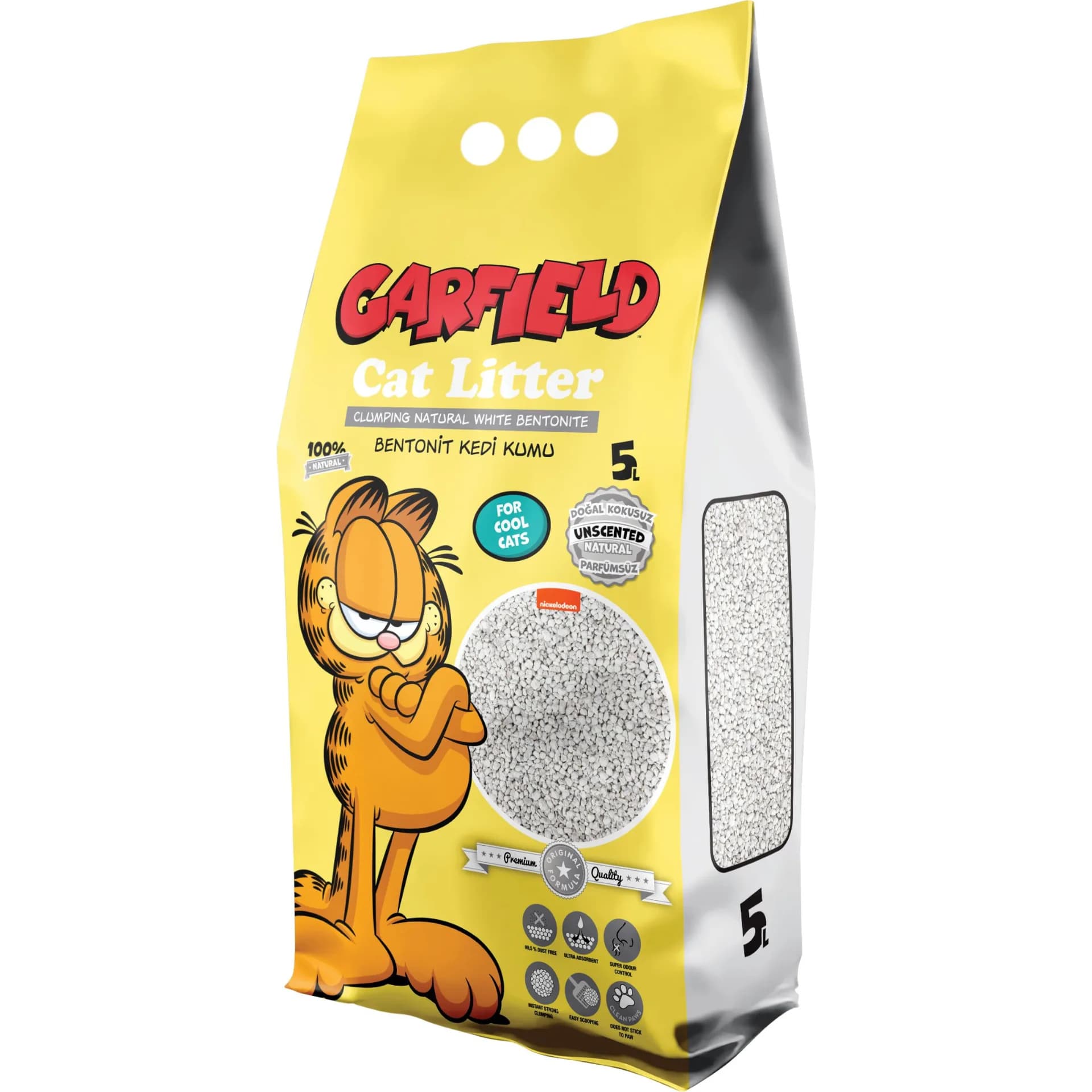 Garfield żwirek bentonit dla kota naturalny - różna pojemność 5 l