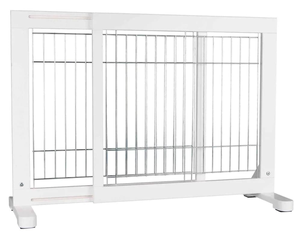 Barierka metalowa dla psa, 65–108 × 61 × 31 cm, biała