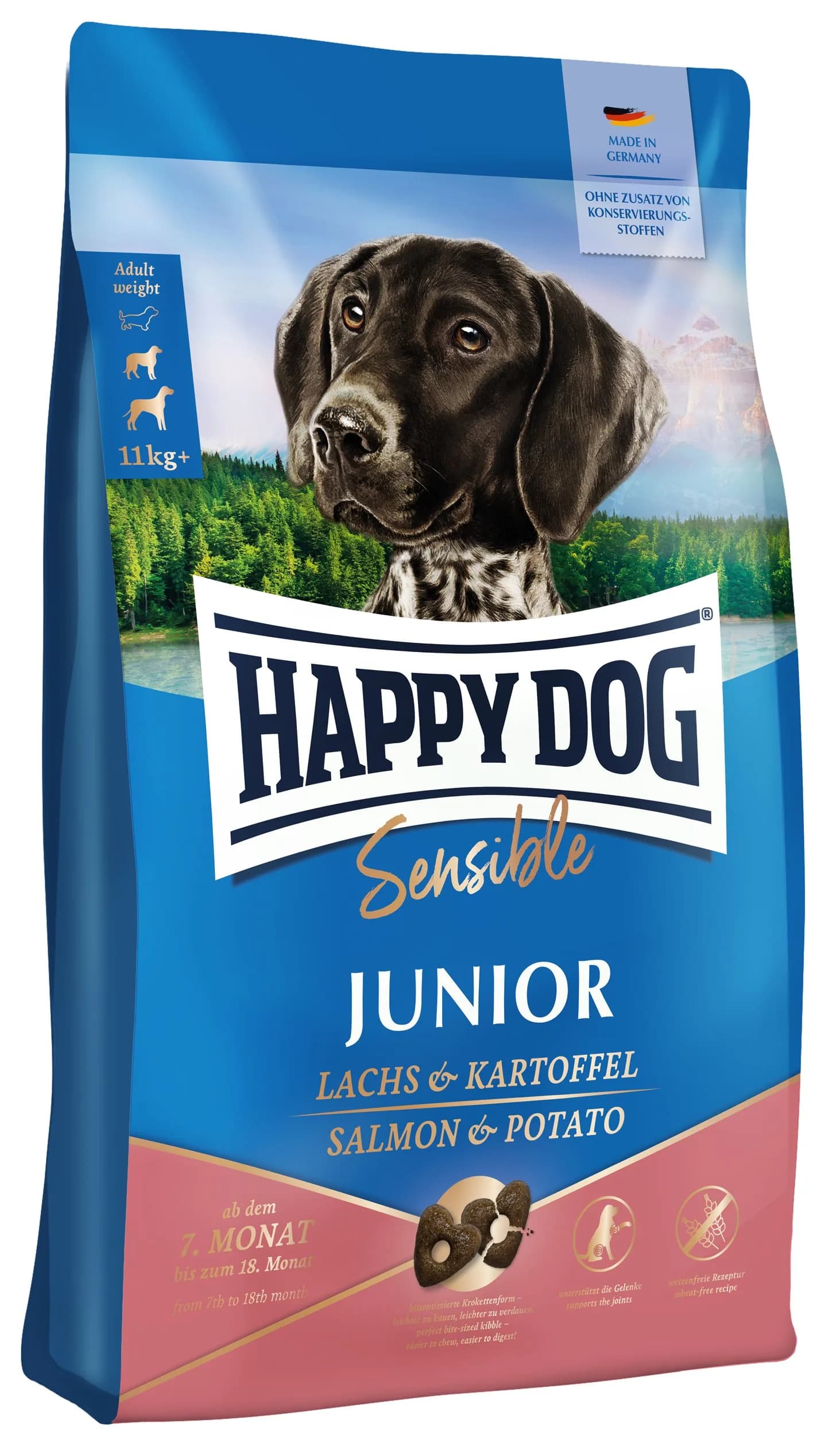 Happy Dog Sensible Junior sucha karma dla szczeniąt 7-18 miesięcy łosoś i ziemniak