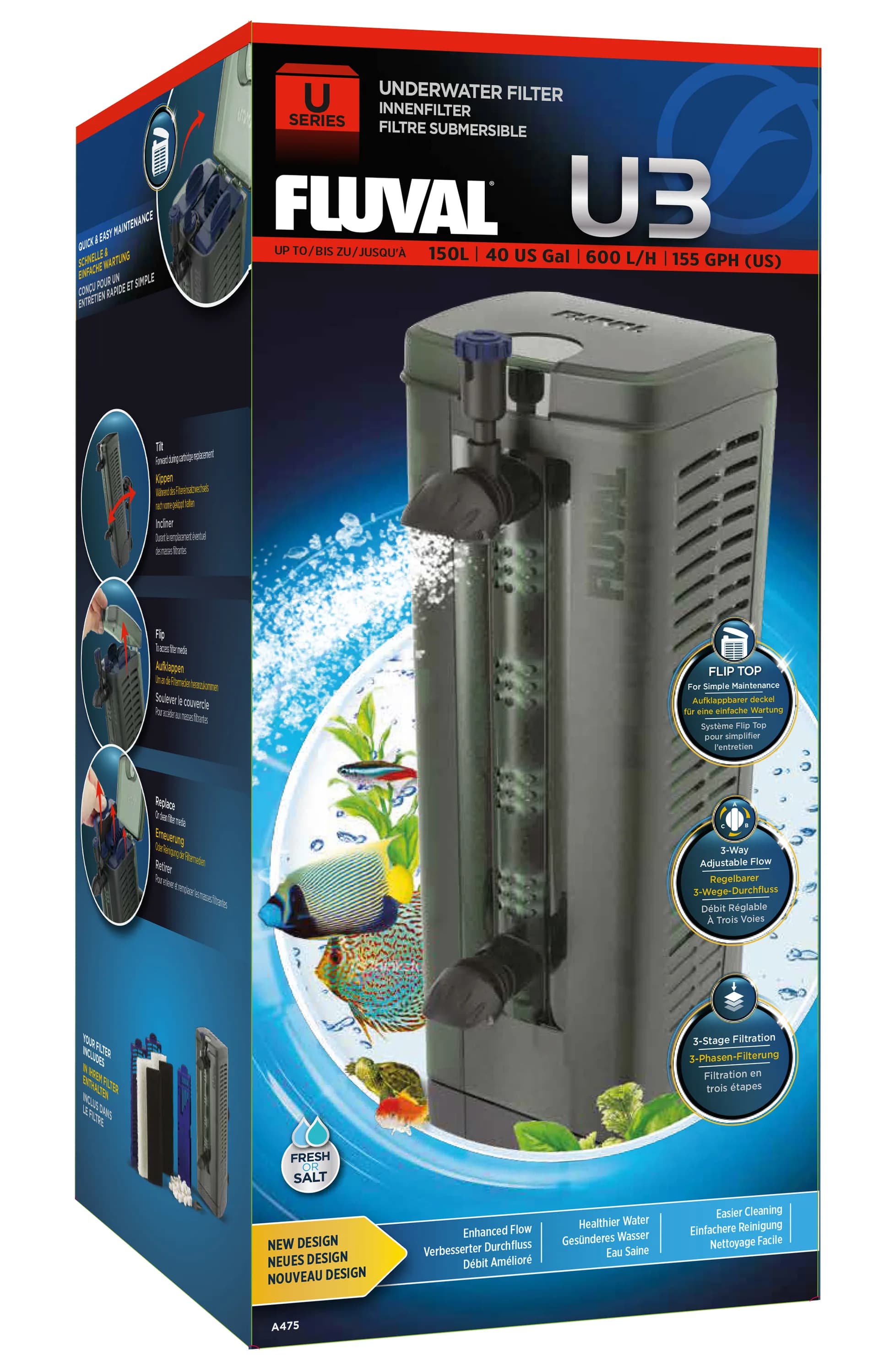 Filtr wewnętrzny U3 od Hagen - do 150 l