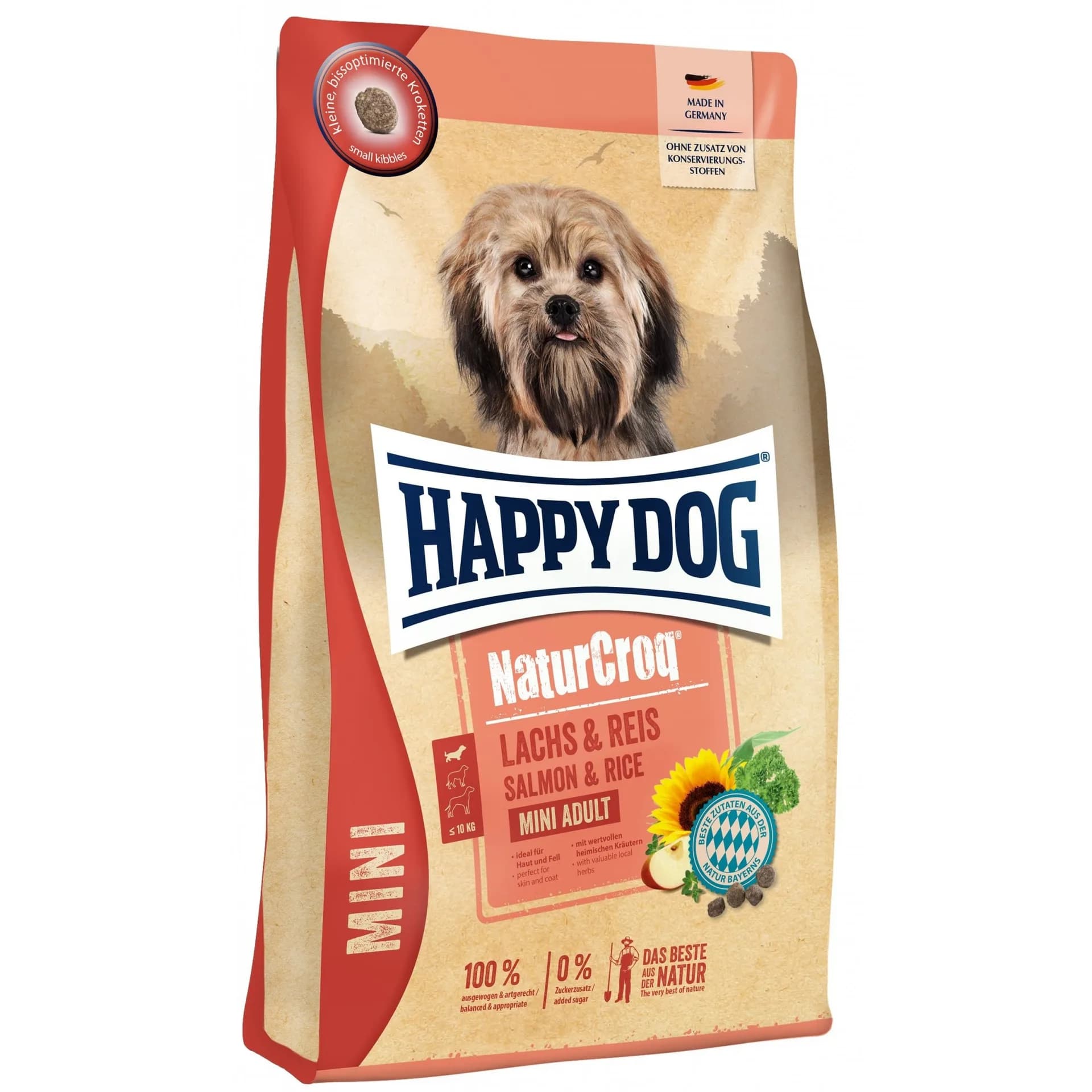 Happy Dog NaturCroq Mini łosoś i ryż karma sucha dla dorosłych psów małych ras