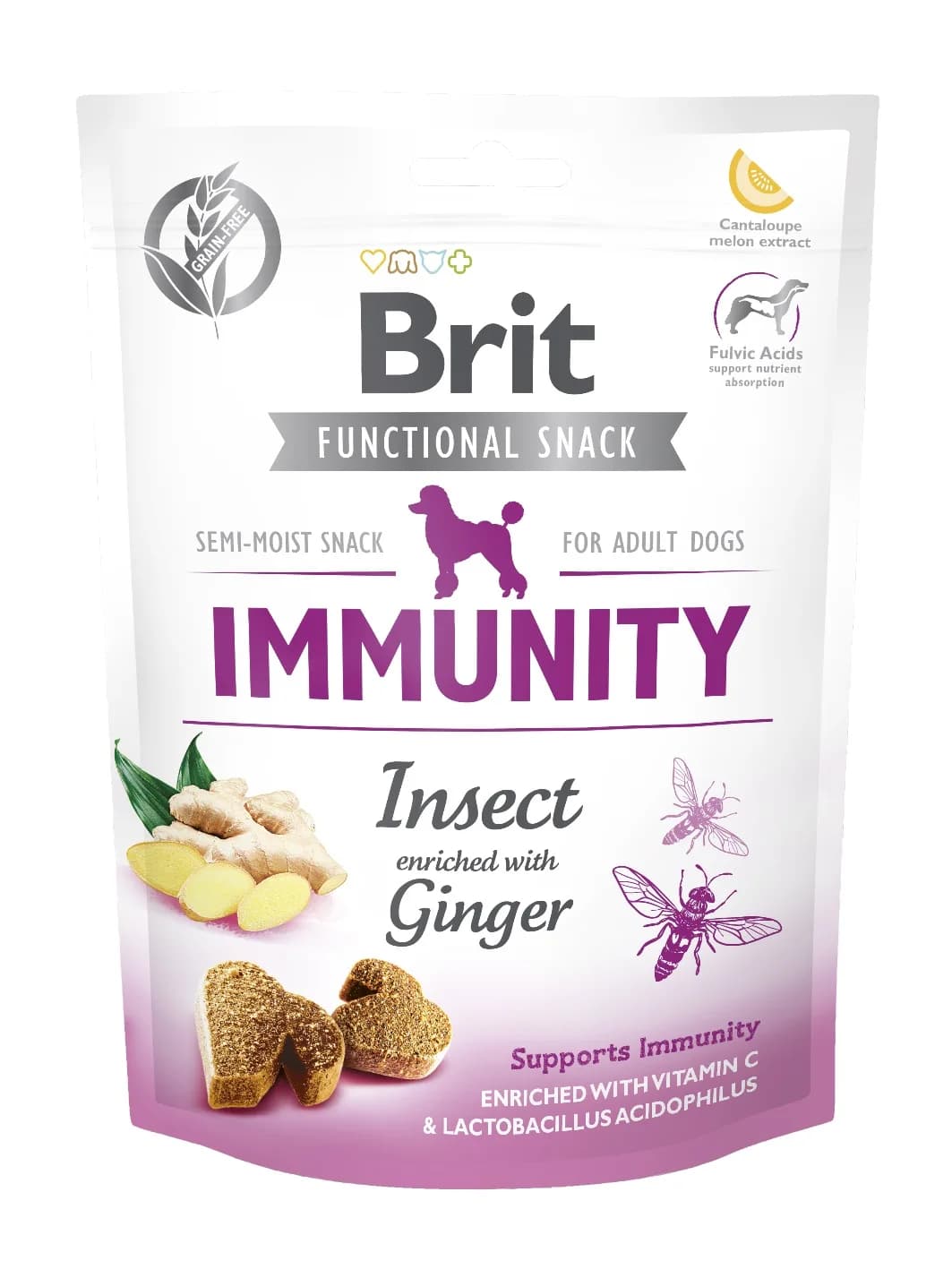 Brit Care FUNCTIONAL SNACK IMMUNITY Insect & Ginger przysmak dla psów z owadami 150 g