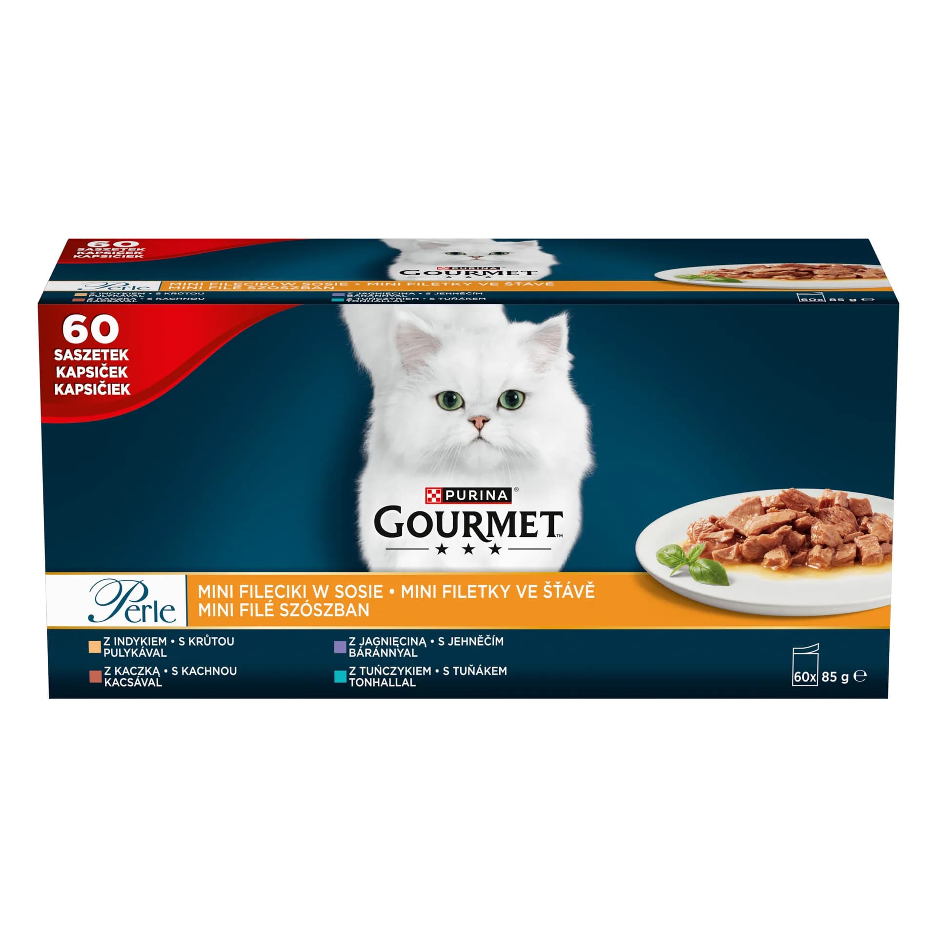 Purina Gourmet PERLE Mini Fileciki w sosie, z tuńczykiem, saszetka 60 × 85 g