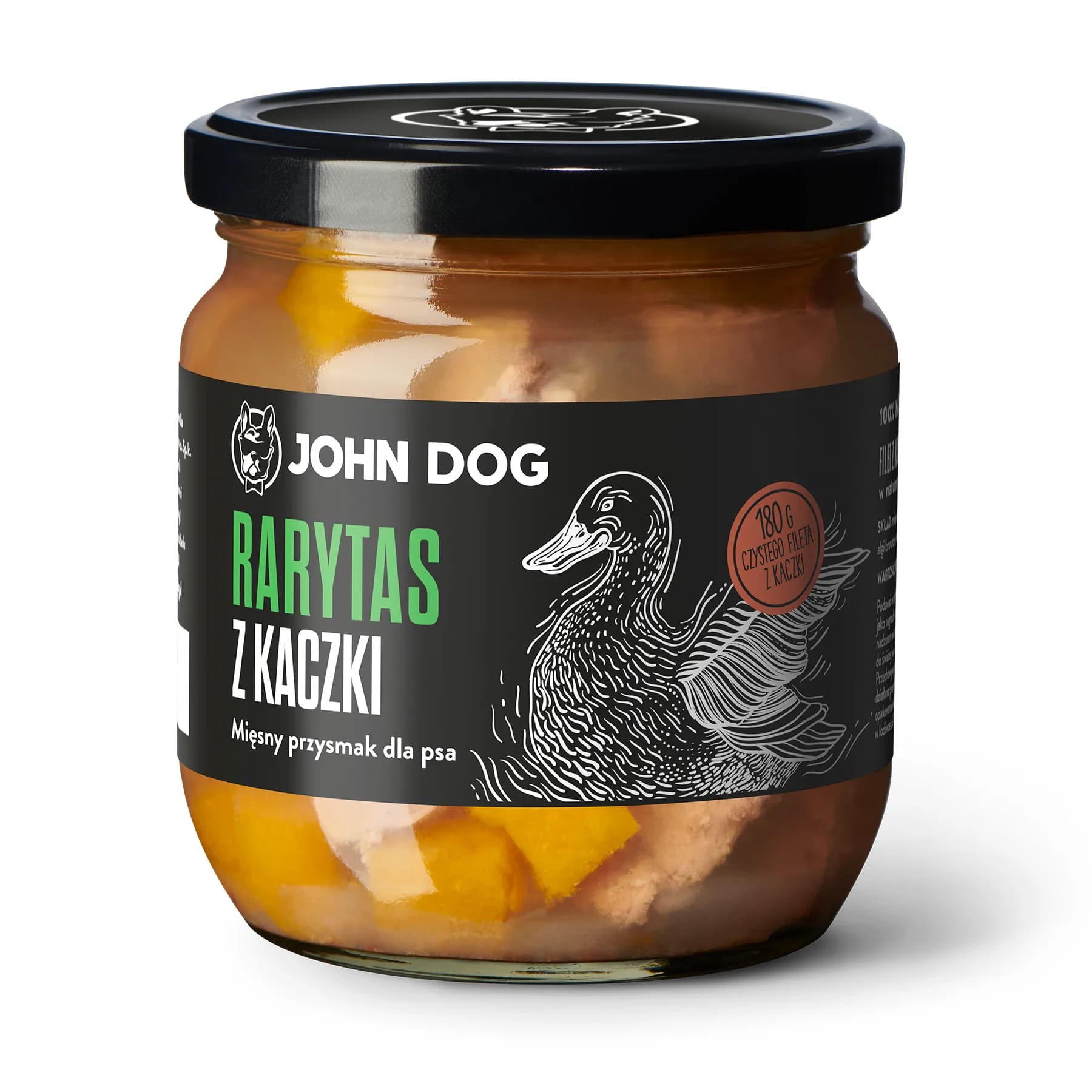 John Dog Rarytas Premium karma uzupełniająca dla psa z kaczki, dyni i alg morskich 380 g