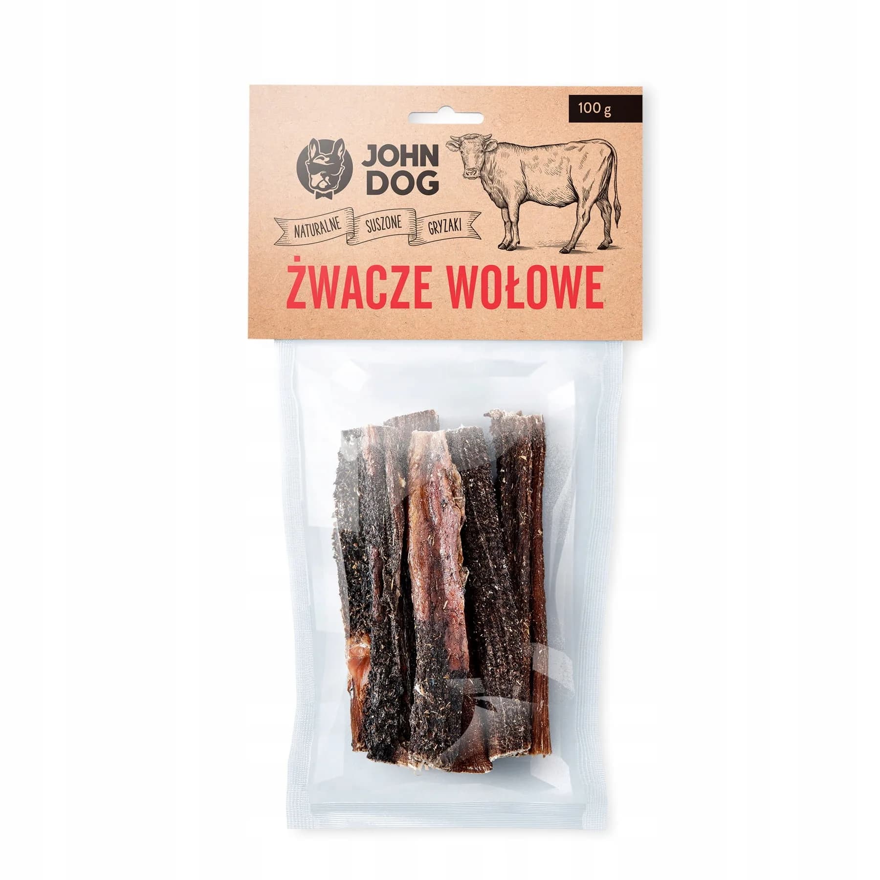 JOHN DOG NATURALNE SUSZONE GRYZAKI Żwacze Wołowe 100 g