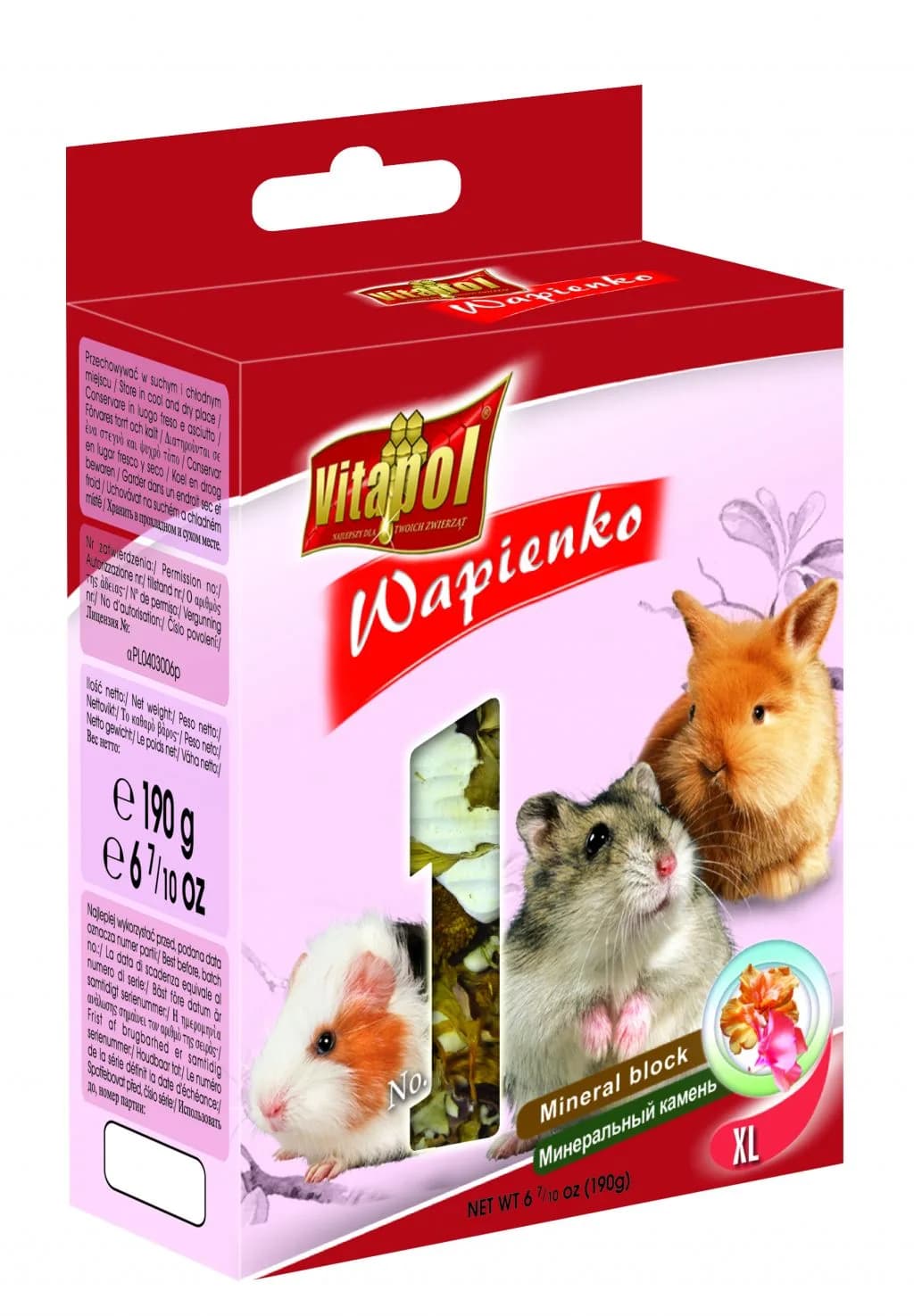 Vitapol Kostka wapienna XL roślinna dla gryzoni i królika - różne smaki Kwiatowy